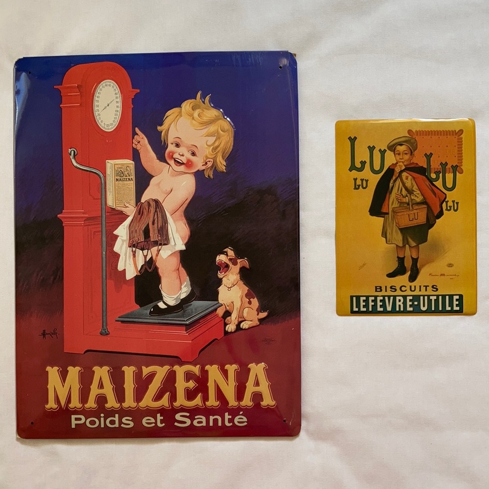 Adorable French Vintage Inspired Tin Wall Decor